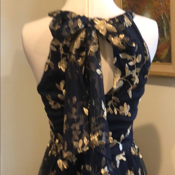 BHLDN tulle embroidered Antonia Dress navy blue - Picture 7 of 8